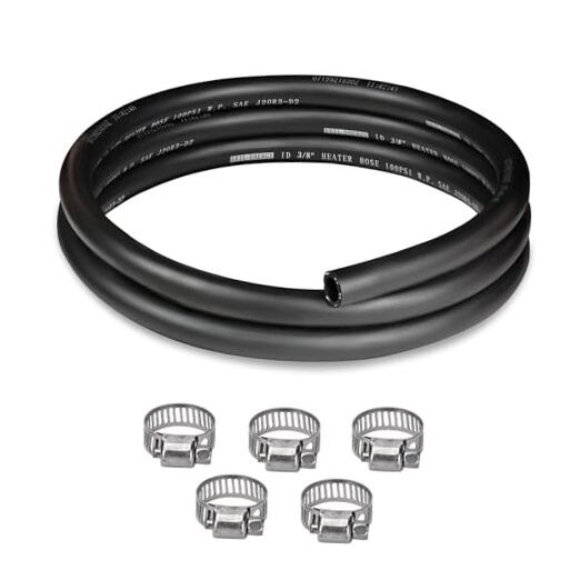 3/8" Heater Hose 5FT Coolant Radiator Hose With 5PCS Clamps Straight 3/8 5FT