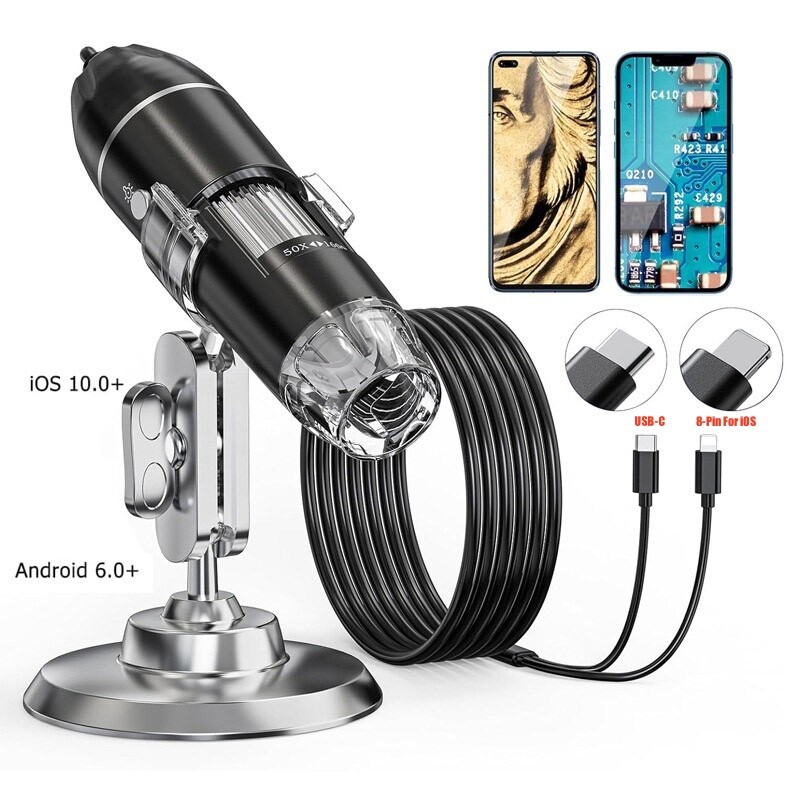1600X Digital Microscope Desktop Cam for iOS iPhone Electronic Accessories Coin