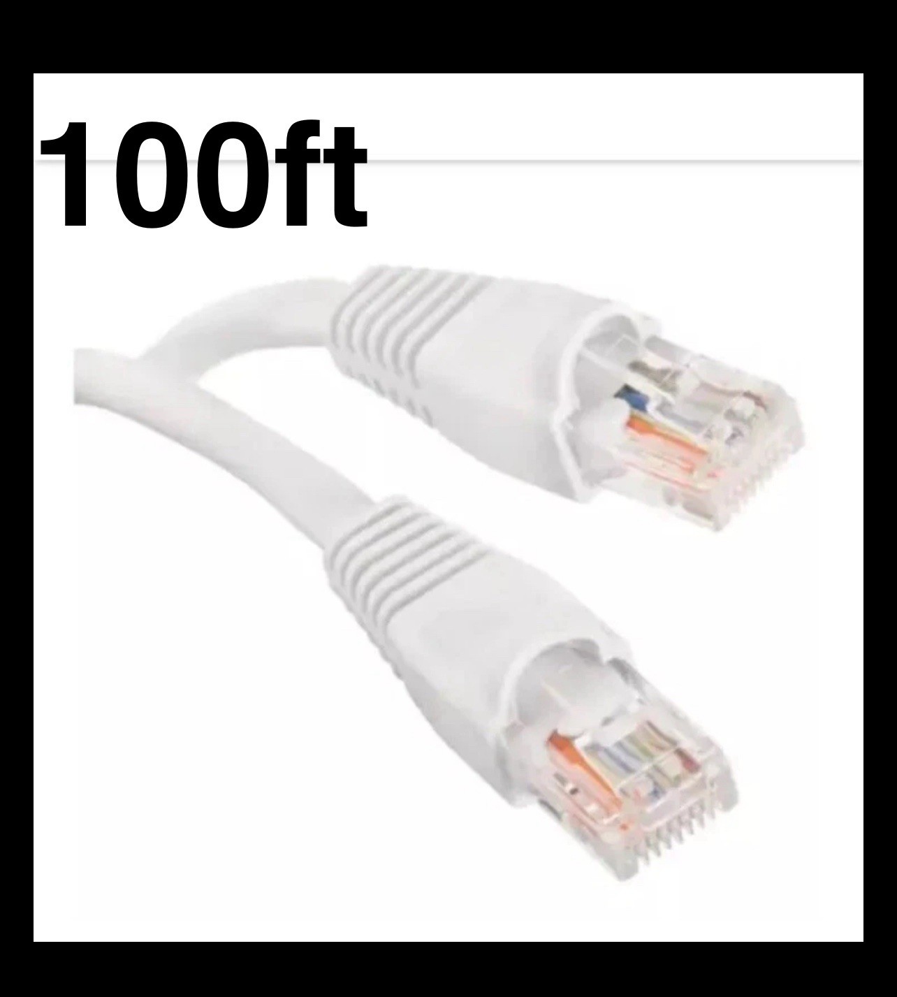 100' ft CAT6 Ethernet Cable Commercial electric  BSTC6-100WH White Durable NEW