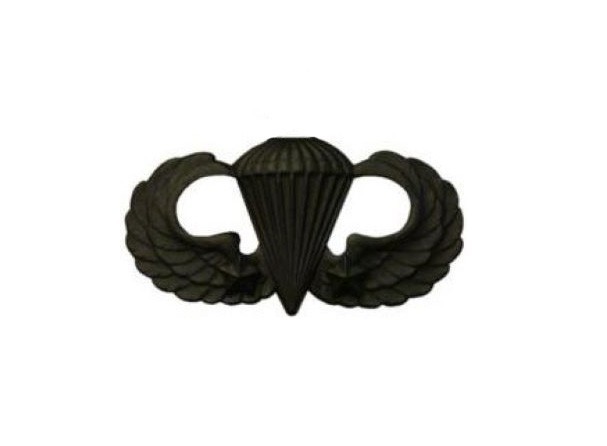 US Army Combat Parachutists (Jump Wings) 2 Jumps Basic Black Metal Badge