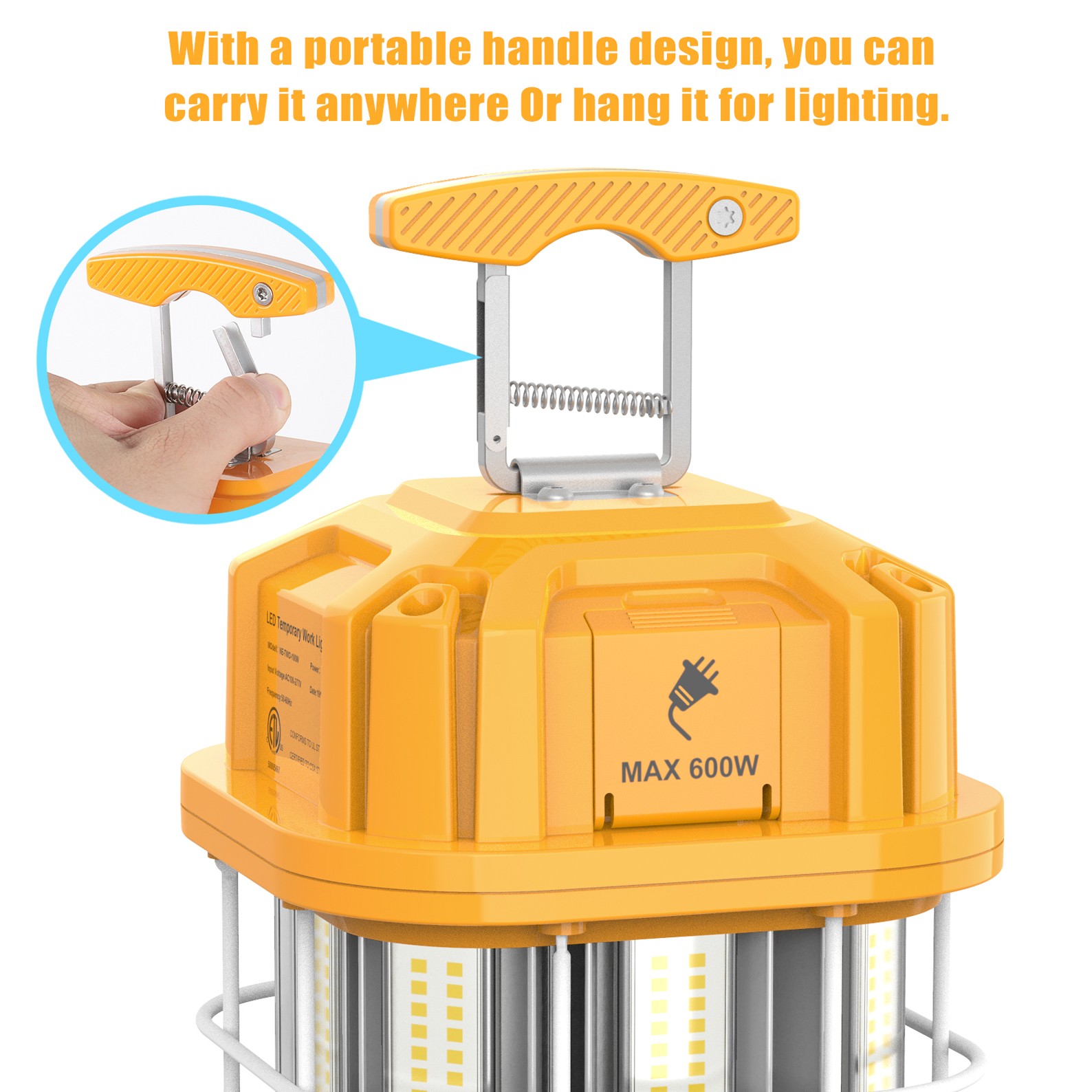 100W Linkable LED Temporary Construction Lighting High Bay Work Lights Fixture