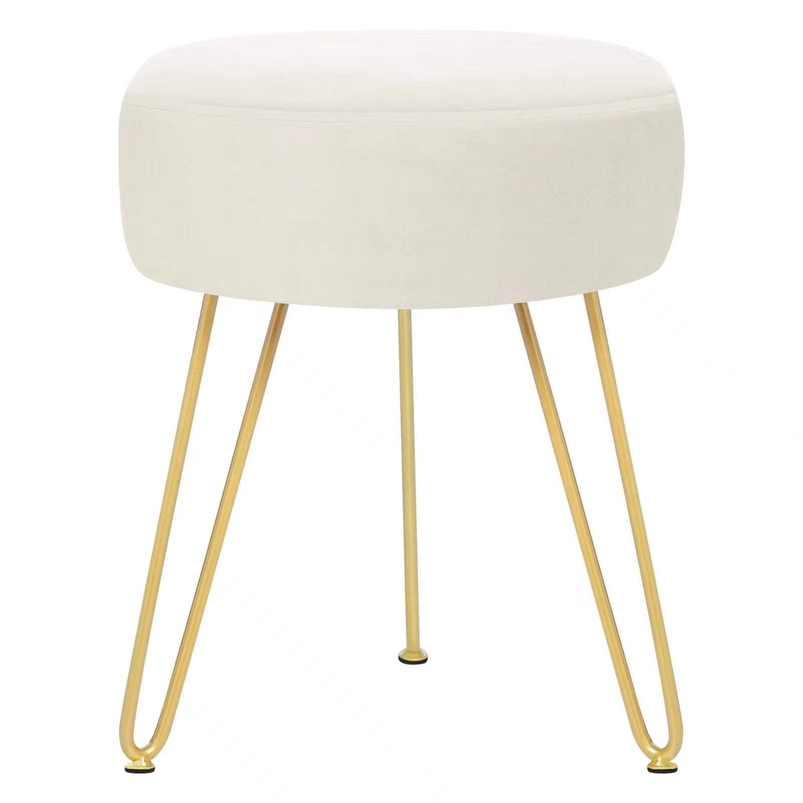 GERANT Multifunctional Vanity Stools - Velvet Round Ottoman Modern Dressing Stoo