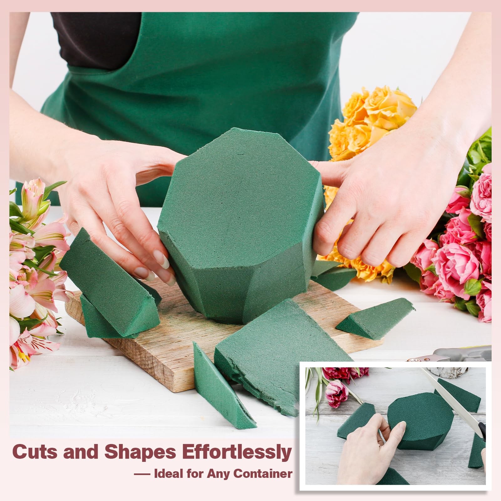 New 2026 6-Pack Floral Foam Blocks, Florist Green for Flower