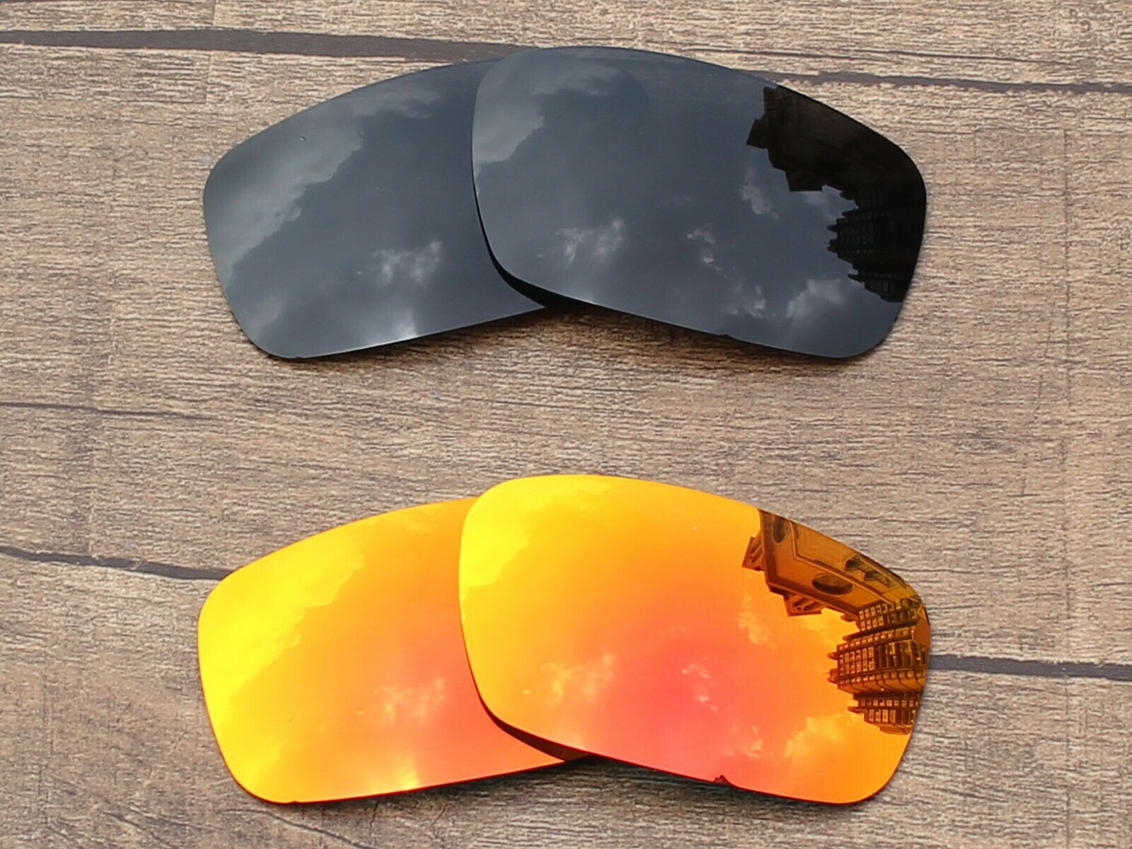 Vonxyz Polarized Lens for-Oakley Crankshaft OO9239 Retro Black+Fire-Combo Pack