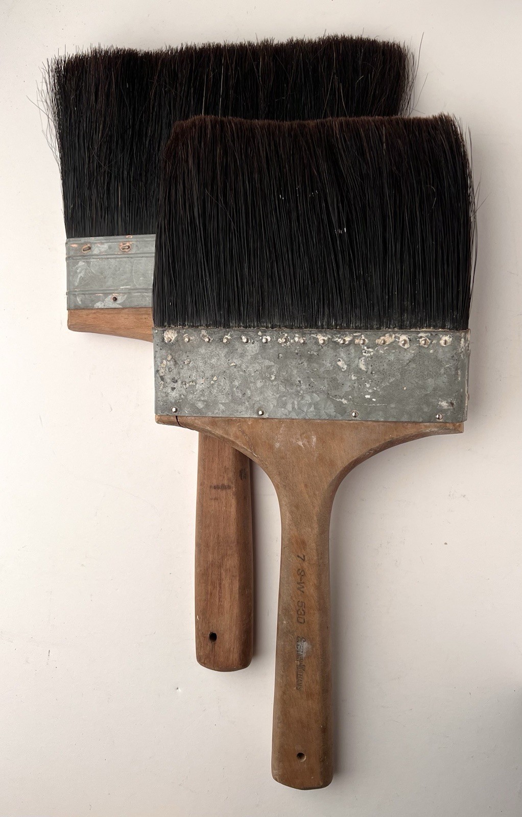 Large VTG Paint Brushes 7" Sherwin Williams 8" Vulcanized Rubber Steampunk Decor