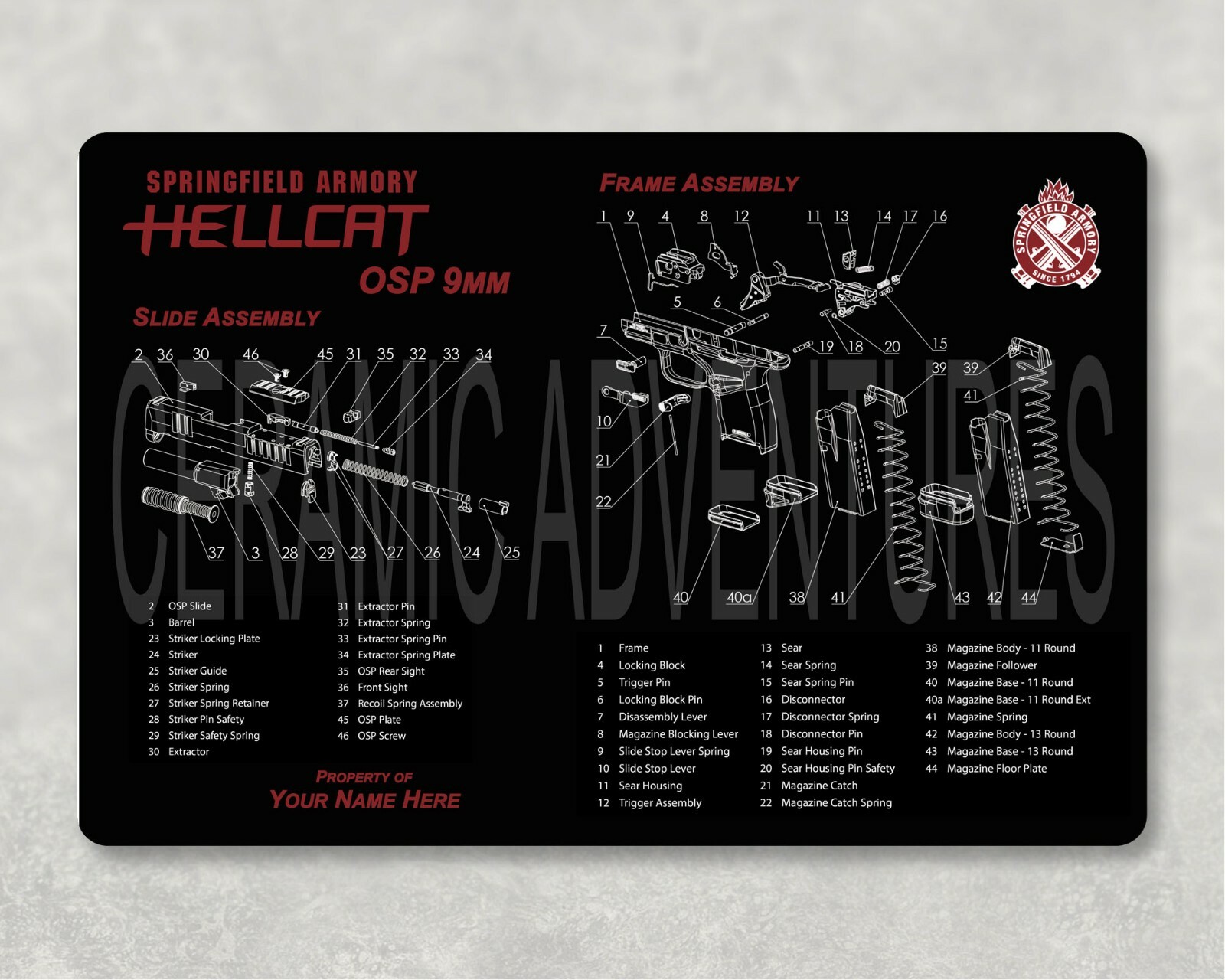 SPRINGFIELD   Bench Mat Gun Cleaning  CHOOSE YOUR STYLE  Gaming Mouse Mat