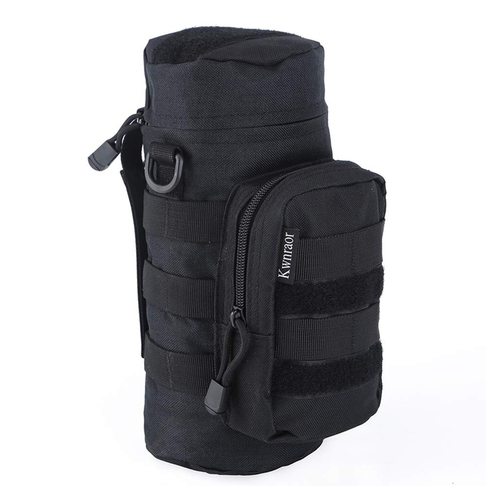 Molle Water Bottle Holder, Tactical 10.25"H X 5.1"D, Black