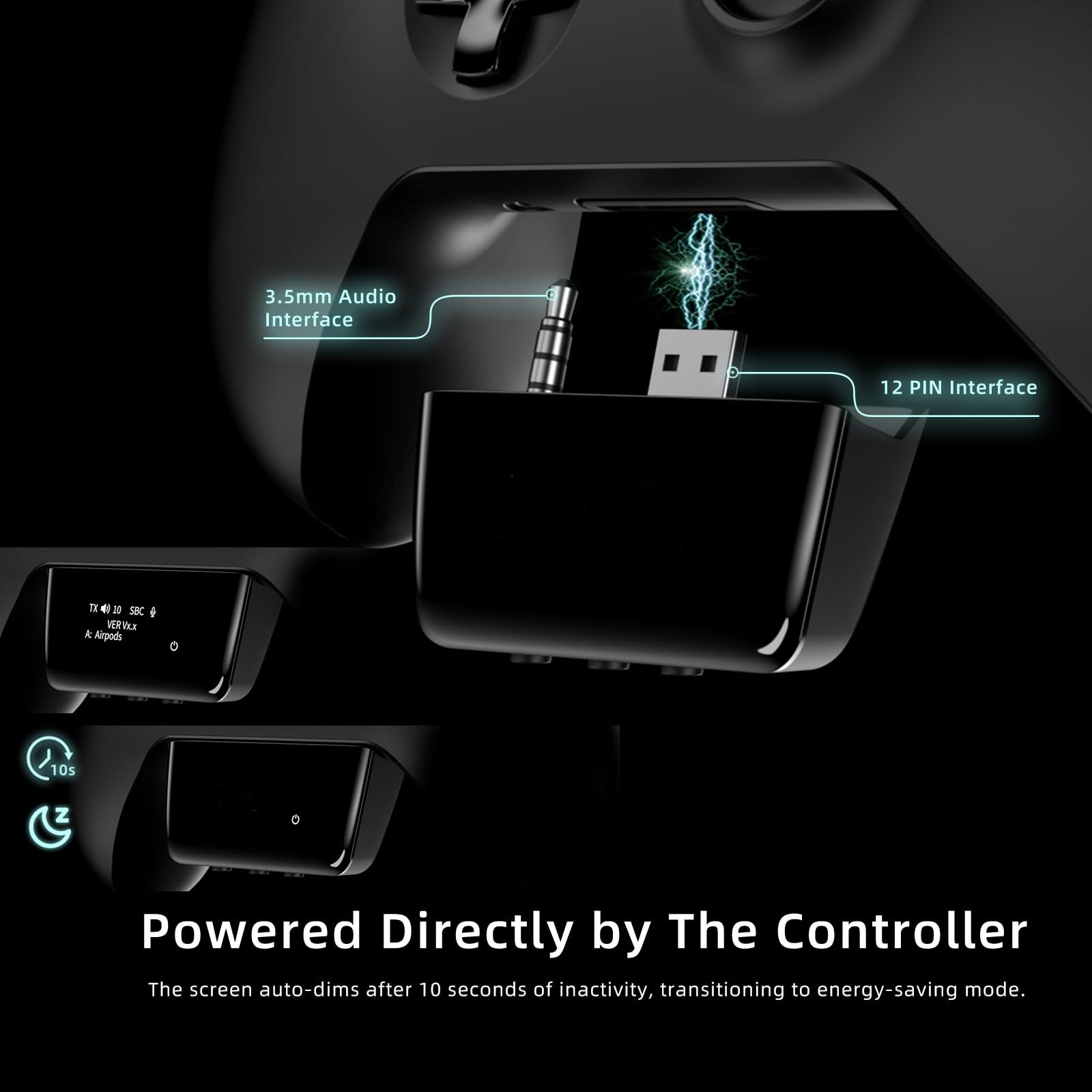 YOCOWOCO Bluetooth 5.2 Wireless Audio Adapter for Xbox One, Series Black