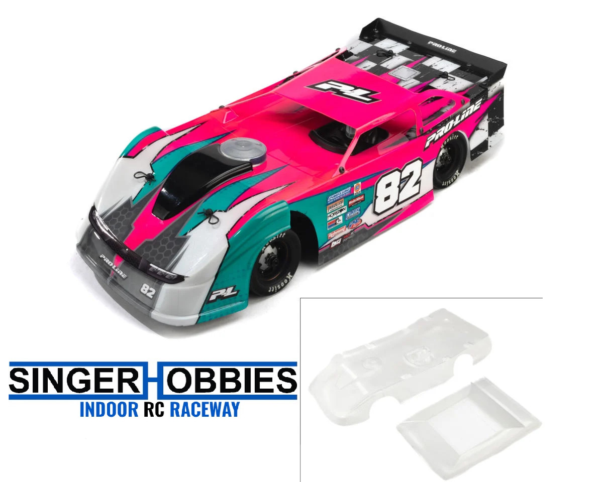 PRO-LINE 3737-17 Dirt Late Model Tombstone Hi-Performance 1/12 NASCAR Clear Body