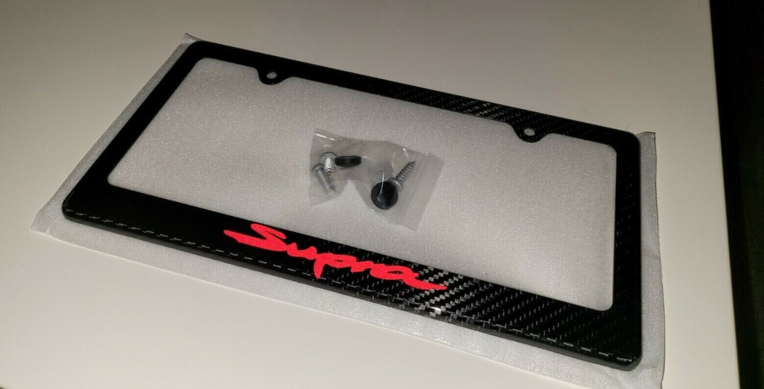 SUPRA True Carbon Fiber License Plate Frame W/ Screws and Caps