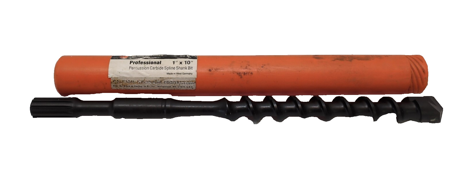 Black and Decker 1" x 10"  Percussion Carbide Spline Shank Bit        T1