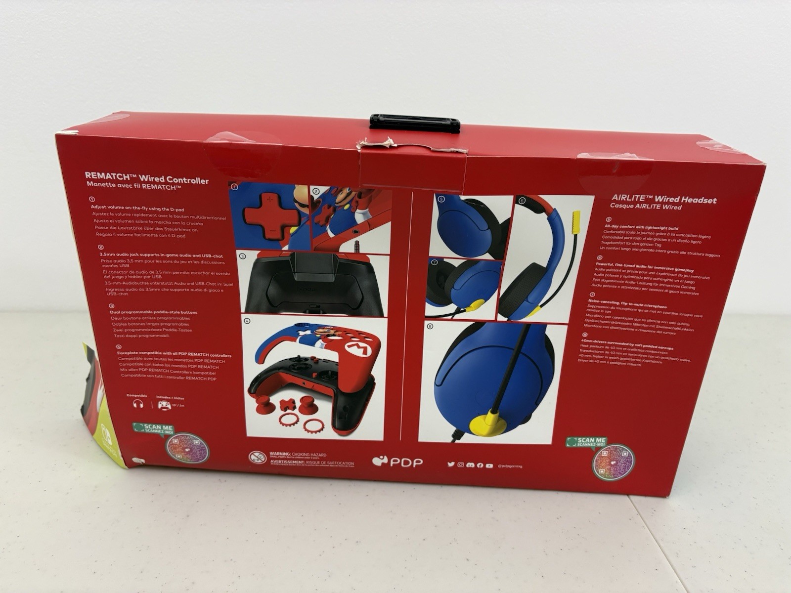 Official Nintendo Switch Wired Headset + Controller - New - Damaged Box