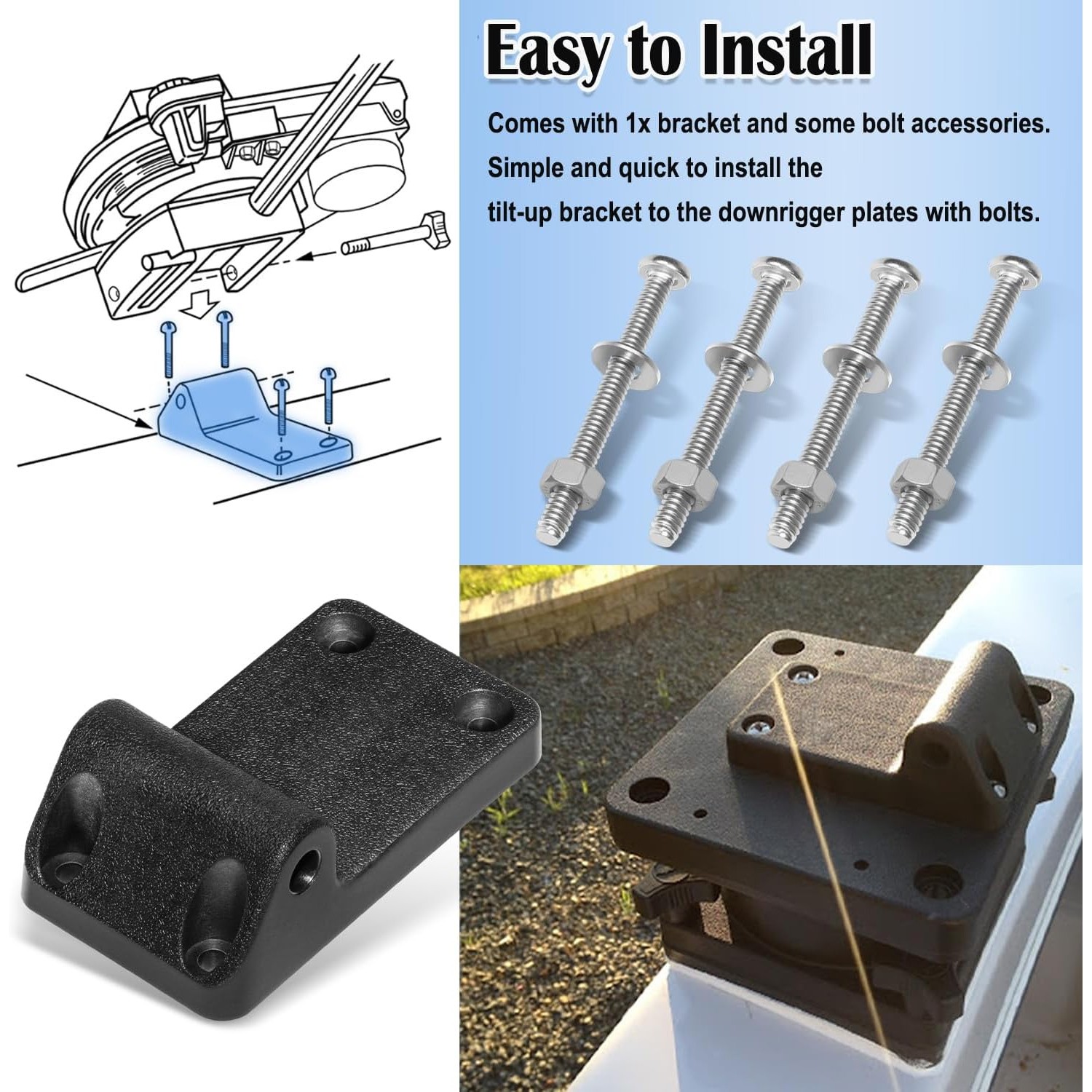Scotty Downrigger Tilt-Up Mounting Bracket 1023 for 1080-1116&2500,Not 1050/1060