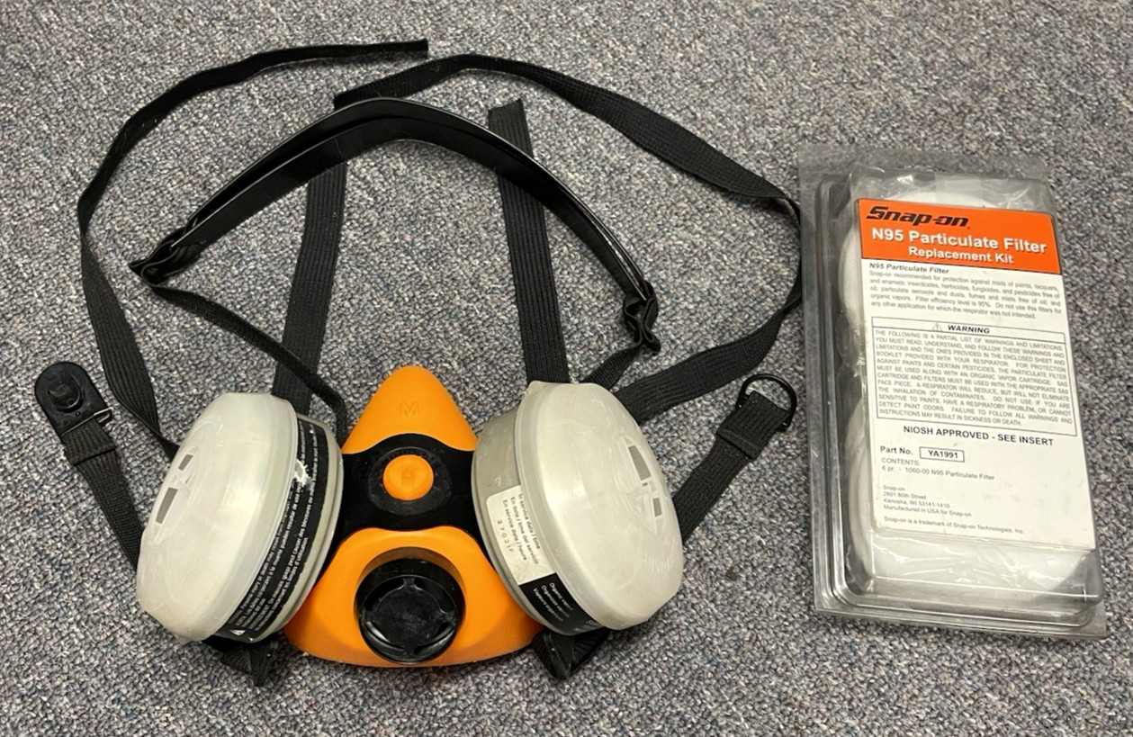 SNAP ON RESPIRATOR  /  NOSH APPROVED  /  5 NEW PAIRS OF N95 PARTICULATE FILTERS