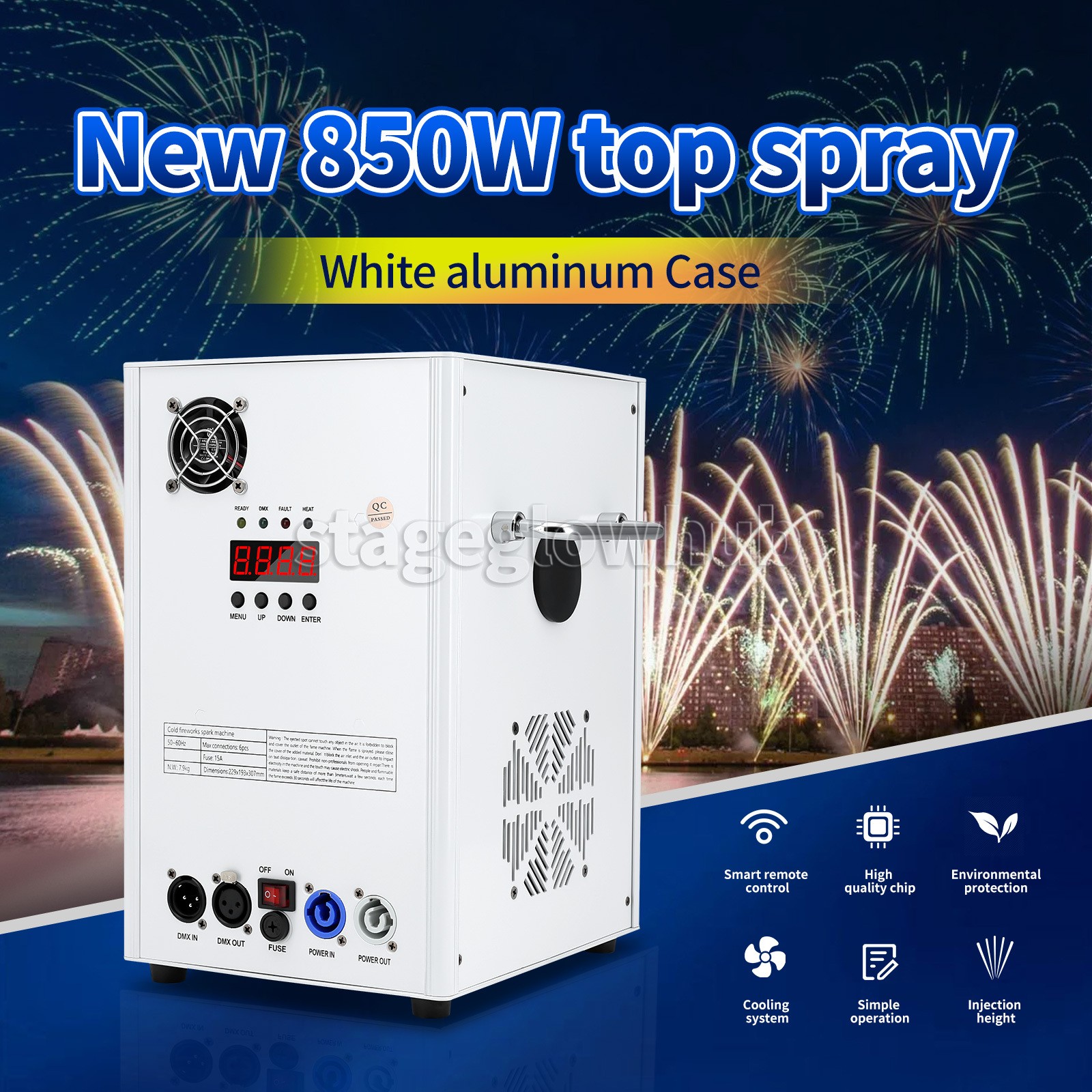 PAIDUN 850W Cold Spark Firework Machine Stage Effect 3.2-19.6FT Wedding DJ Event