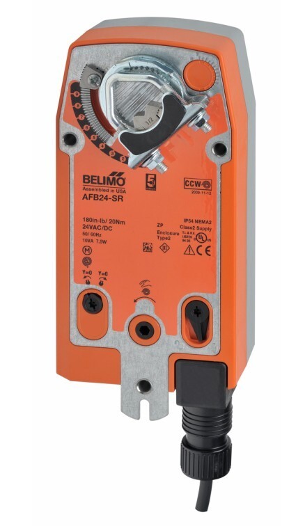 Belimo AFB24-SR 180 in-lb [20 Nm], Spring return, AC/DC 24 V, Modulating, 2...10