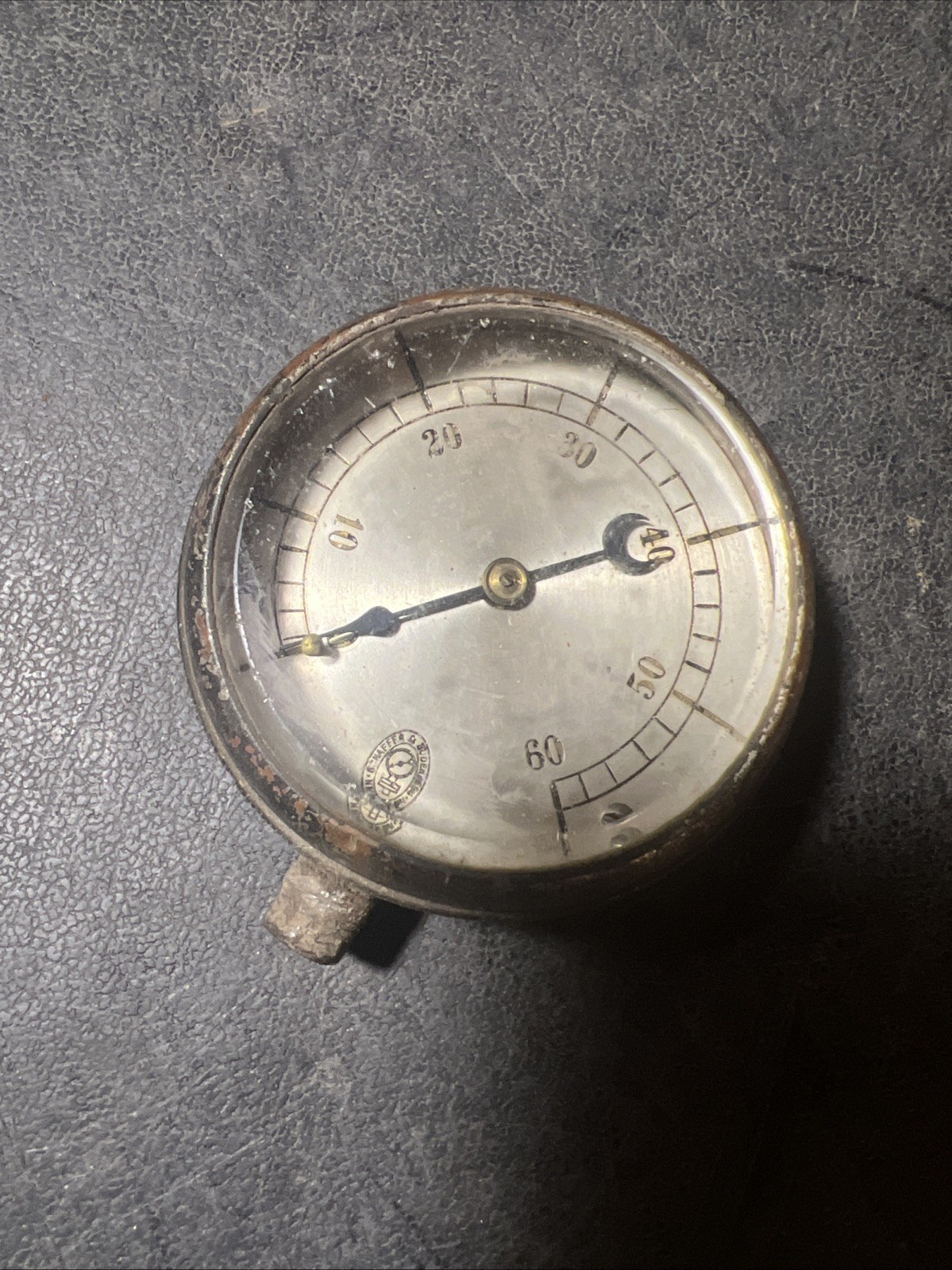 Antique Brass Schaffer & Budenburg Steam Gauge Brooklyn Ny