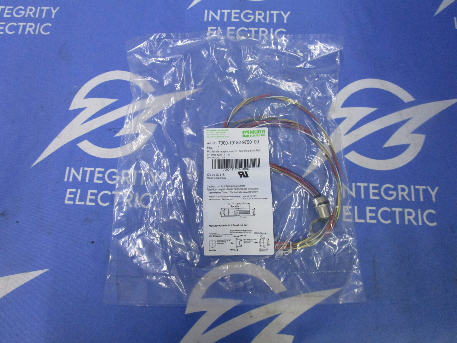 NIB BUNDLE OF 5 MURR ELEKTRONIK M12 FEMALE RECEPTACLE A-COD 7000-19182-9790100 1