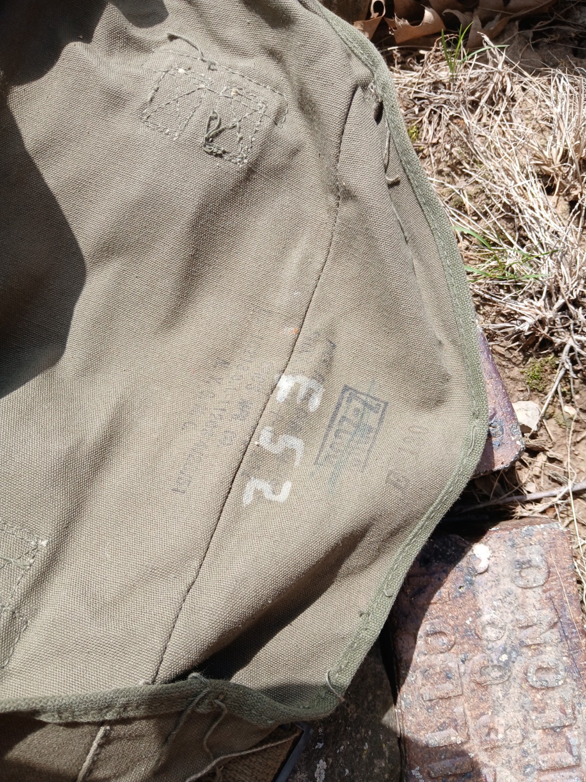 Vintage US Army Combat Field Pack Rucksack Military Green Canvas