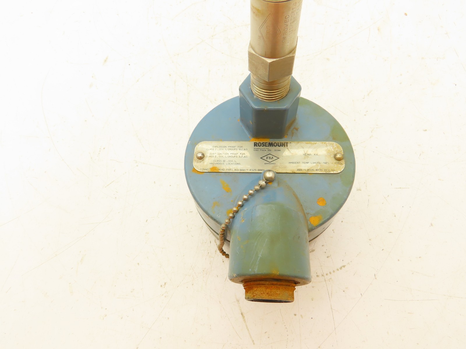 Rosemount 68 Temperature Sensor 12" Probe CF6-TE/TW-3305 Explosion Proof Head