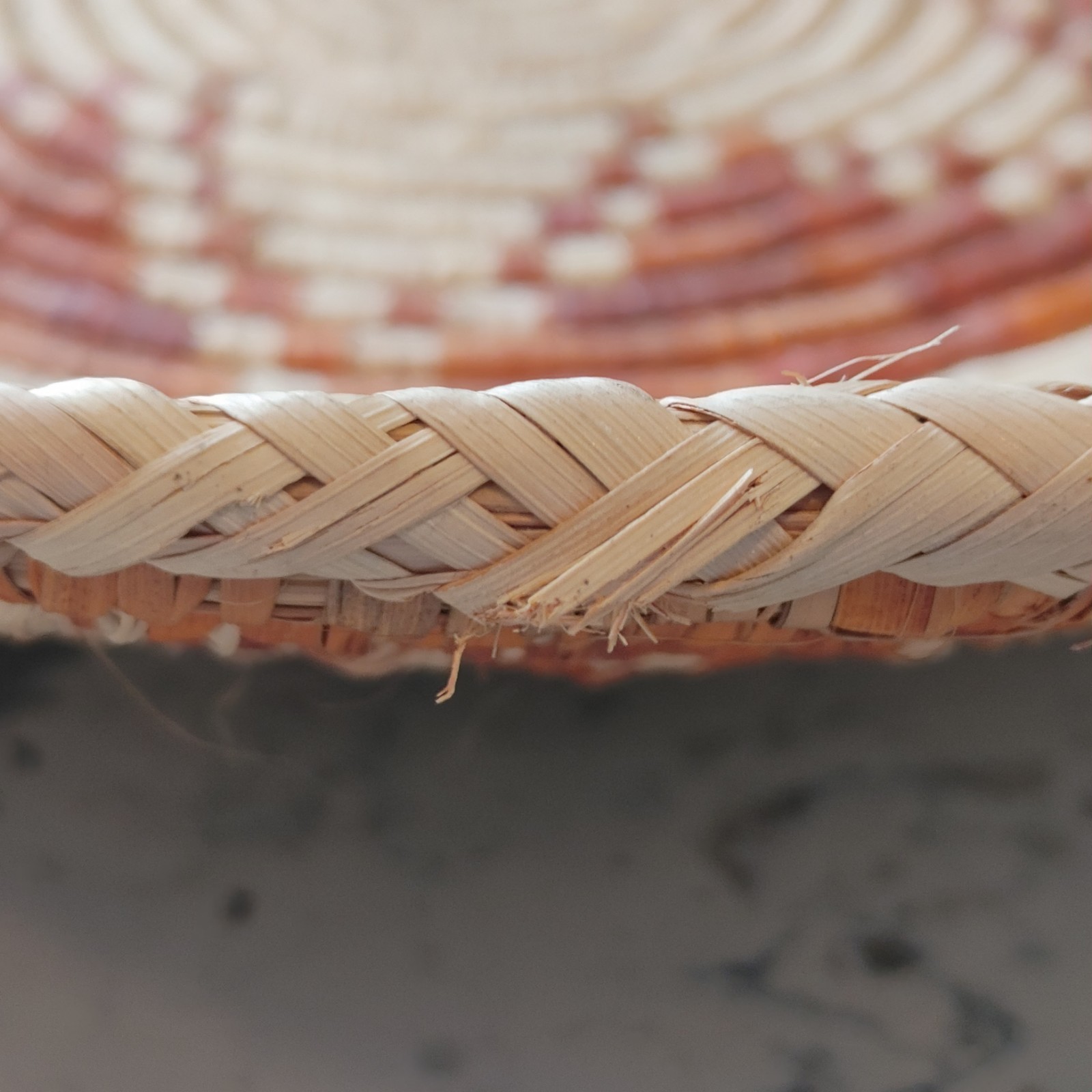 Hand Woven Basket Bowl Star Pattern 14.5"