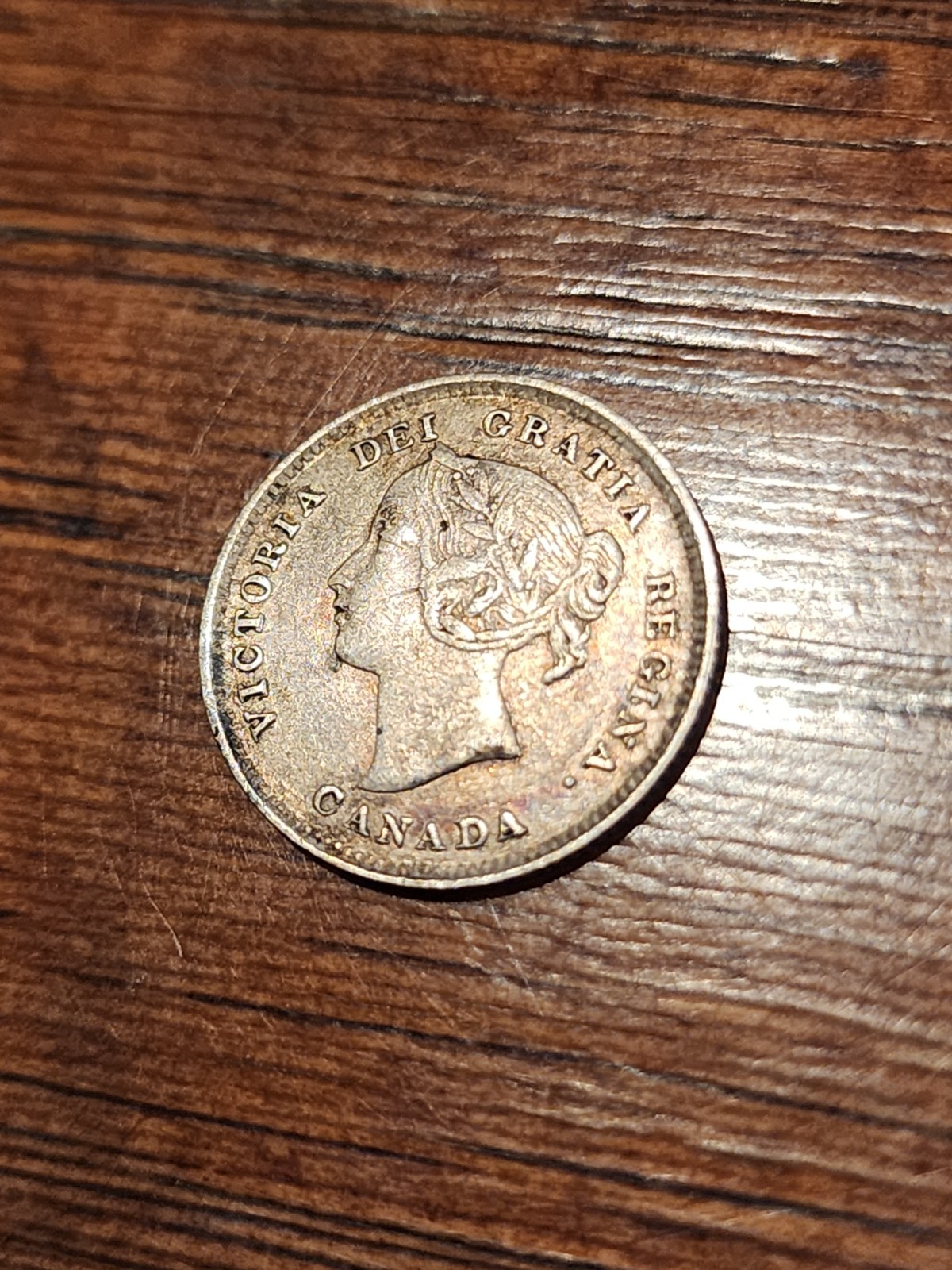1896 Canada 5 Cents Silver Coin