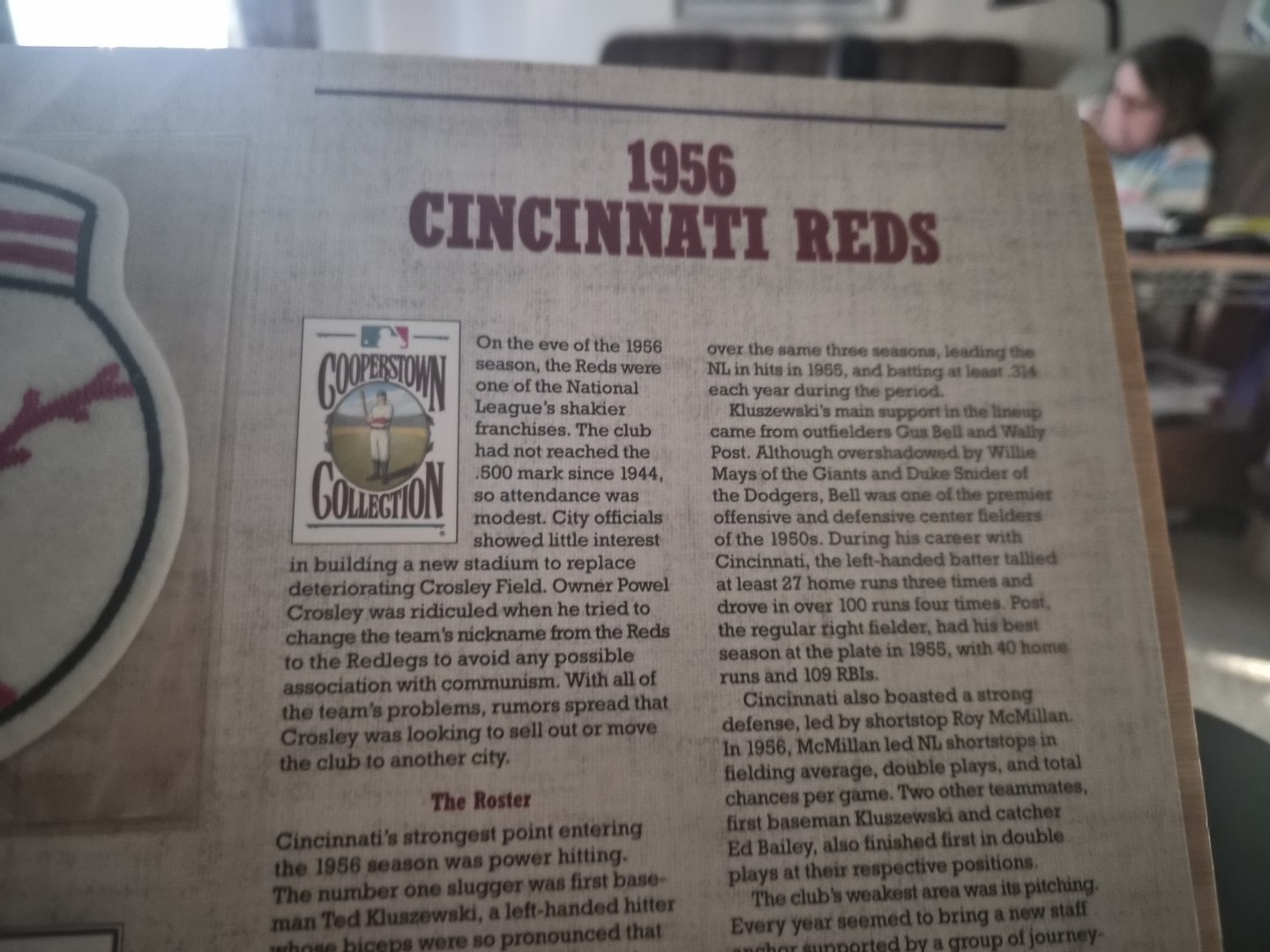 1956 CINCINNATI REDS PATCH-Cooperstown Collection-MLB LICENSED 1996
