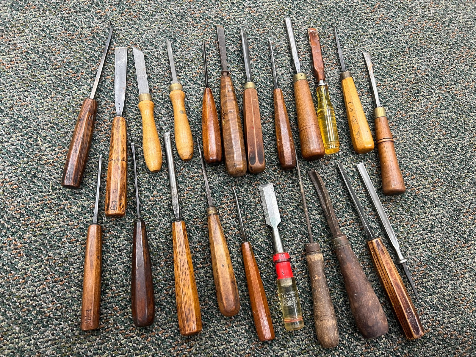 Wood Carving Tool Lot  X 21 - Chisels Picks Knives Other - Pelke Maiers Herring
