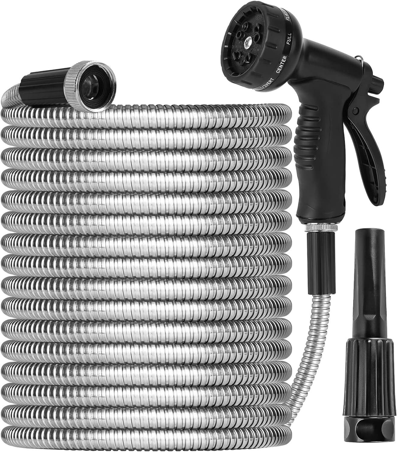 Manguera De Agua Acero Inoxidable 100 Pies Ft Para Jardin Alta Presion Metal New