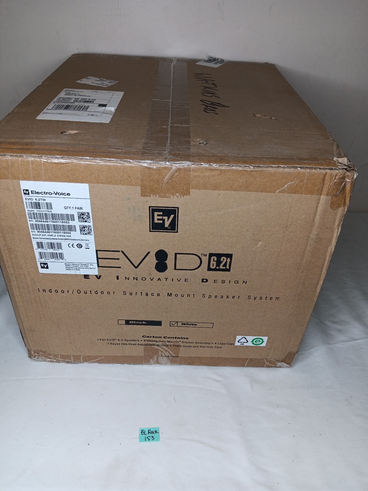 Electro-Voice (EV) EVID6.2TW 2‑Way Passive Speaker (White)(Pair)