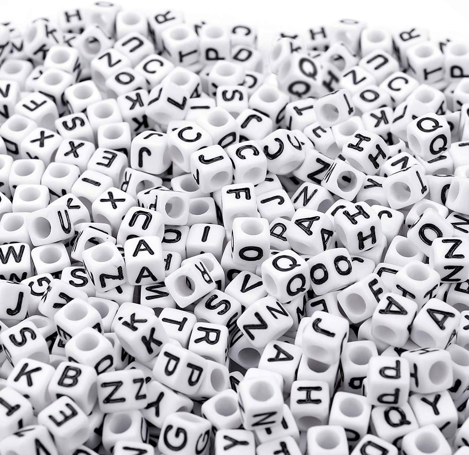 700PCS White Letter Beads Alphabet Beads for Making DIY (6Mm)