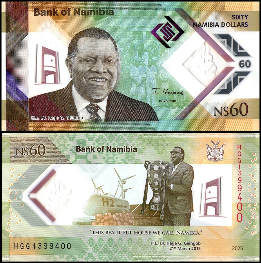 Namibia 60 Namibia Dollars, 2025, P-19, UNC, Commemorative, Polymer