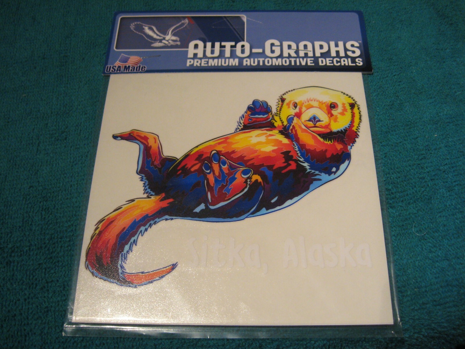 Auto-Graphs Vinyl Decal 5" x 5" Window Sticker / Otter - Sitka, Alaska