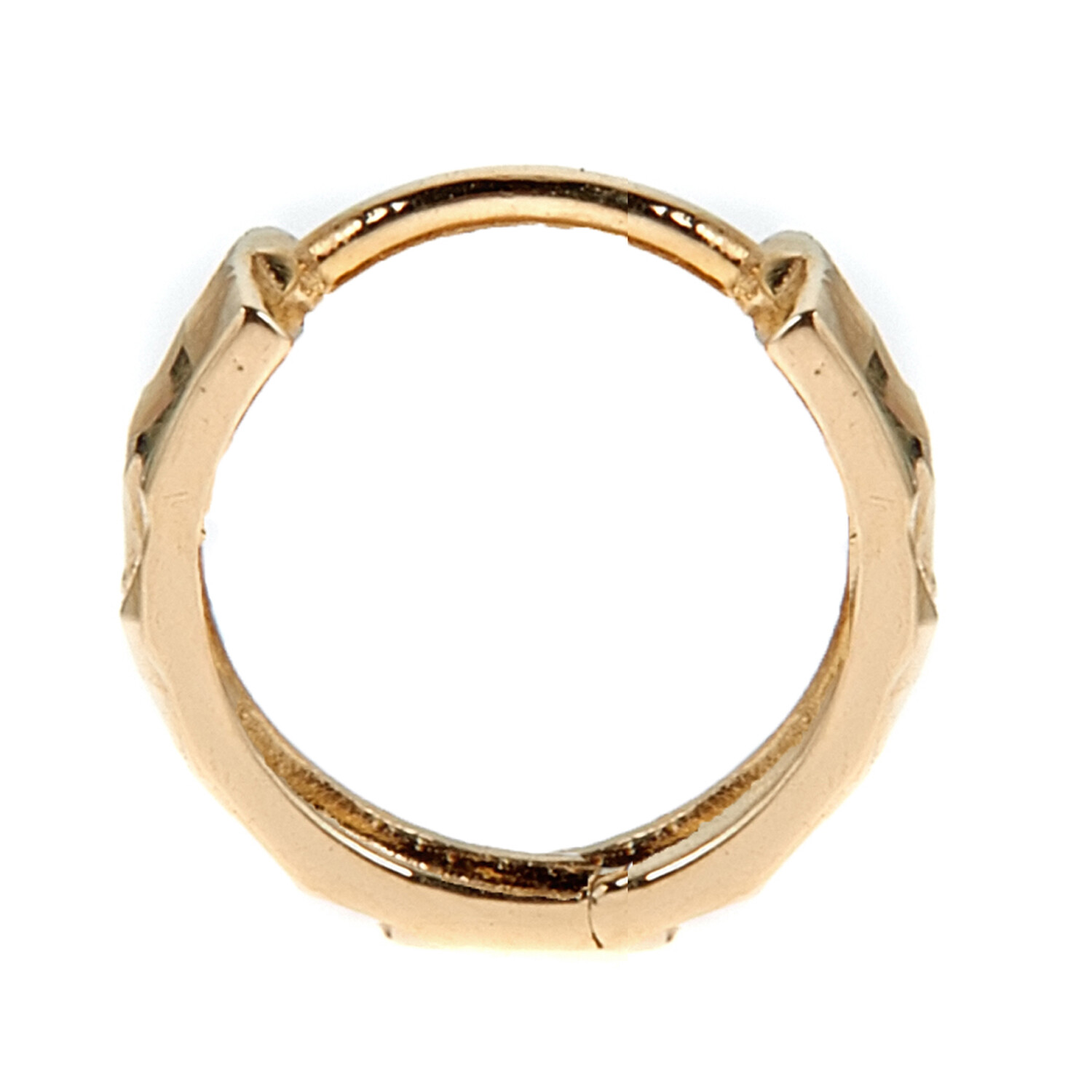 14K Yellow Gold Dia Cut Huggie Huggy Hoop Men's Single Earring 12mm (1/2 Pair)
