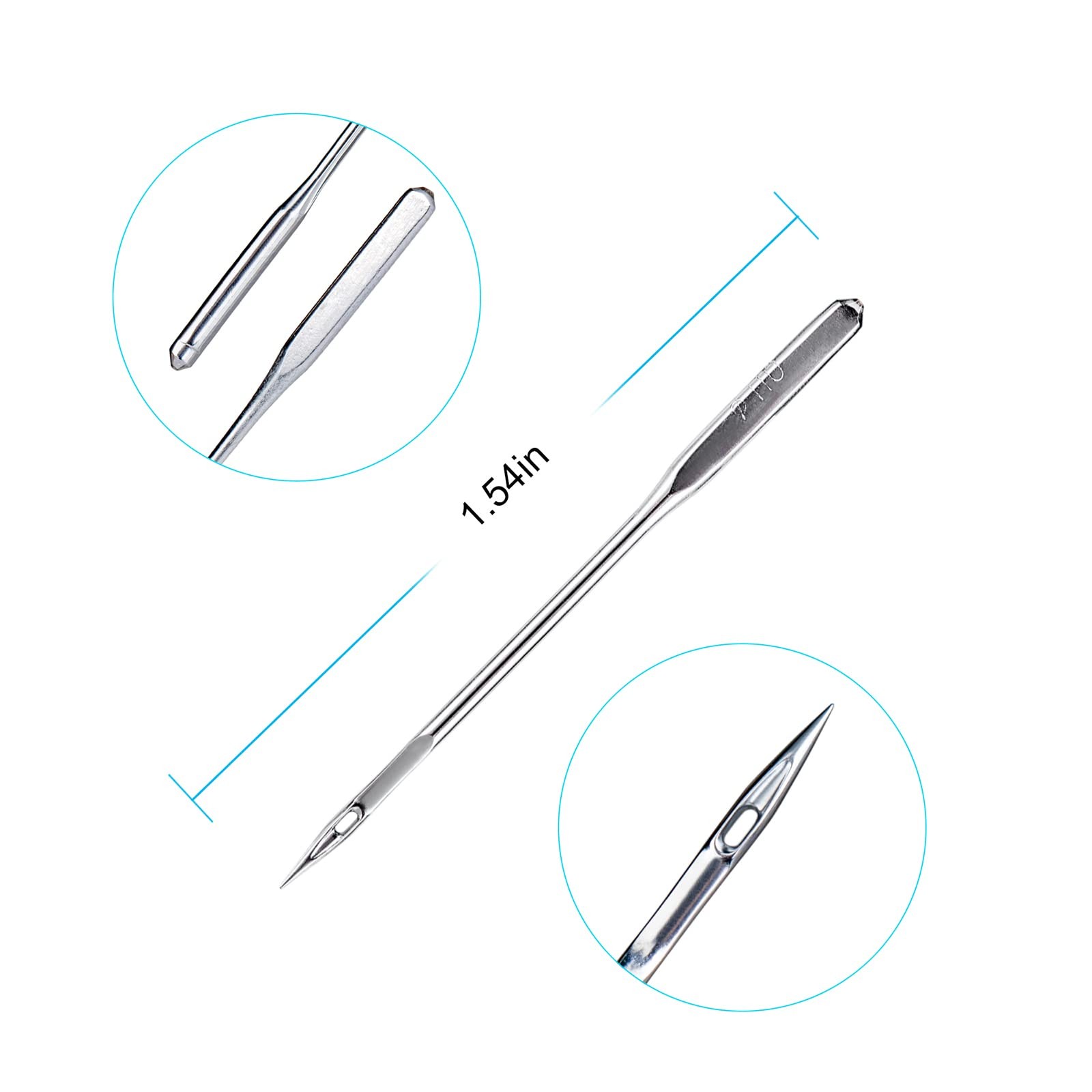 Sewing Machine Needles, 20 PCS Universal Needle, Silver