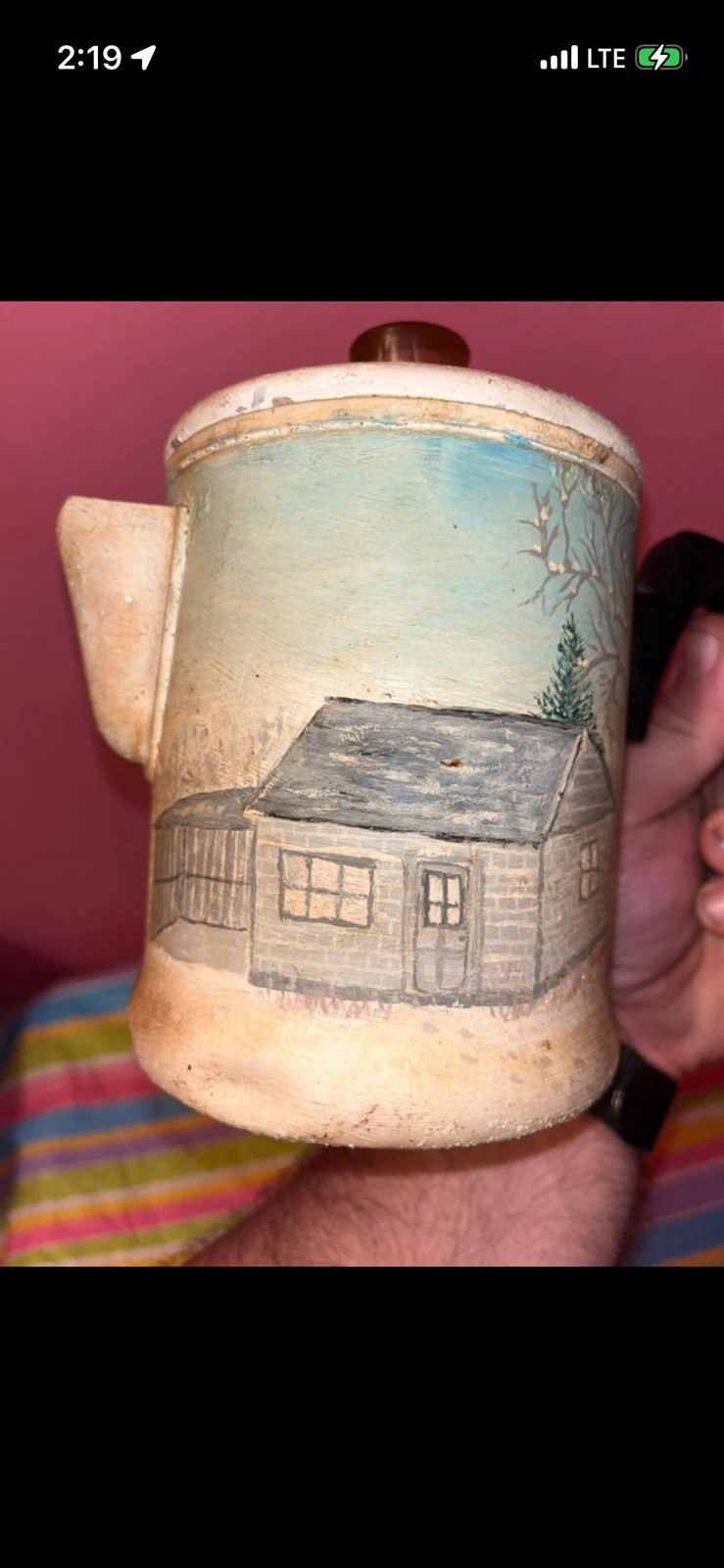 Vintage Hand Painted Coffee Percolator