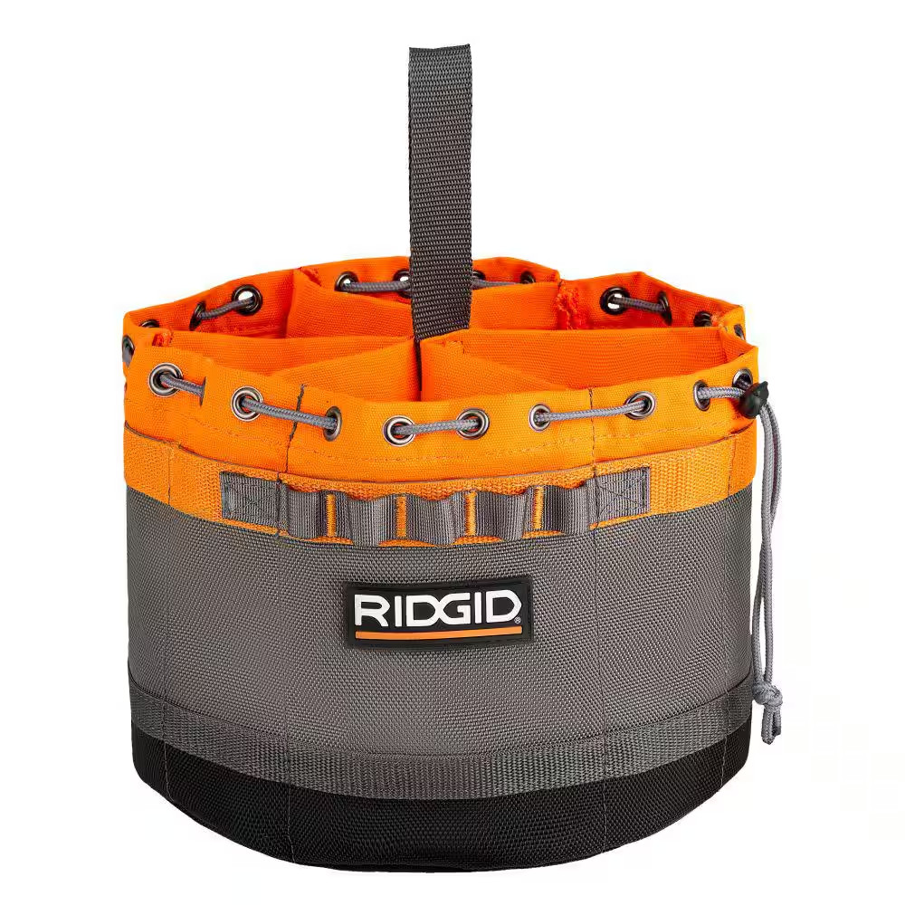 RIDGID 10 In. 19 Pocket Professional Grade Small Parts Organizer Tool Bag Free S