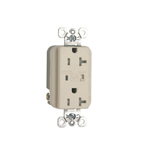 TAMPER-RESISTANT EXTRA HEAVY-DUTY SURGE PROTECTIVE DUPLEX RECEPTACLE LT ALMOND
