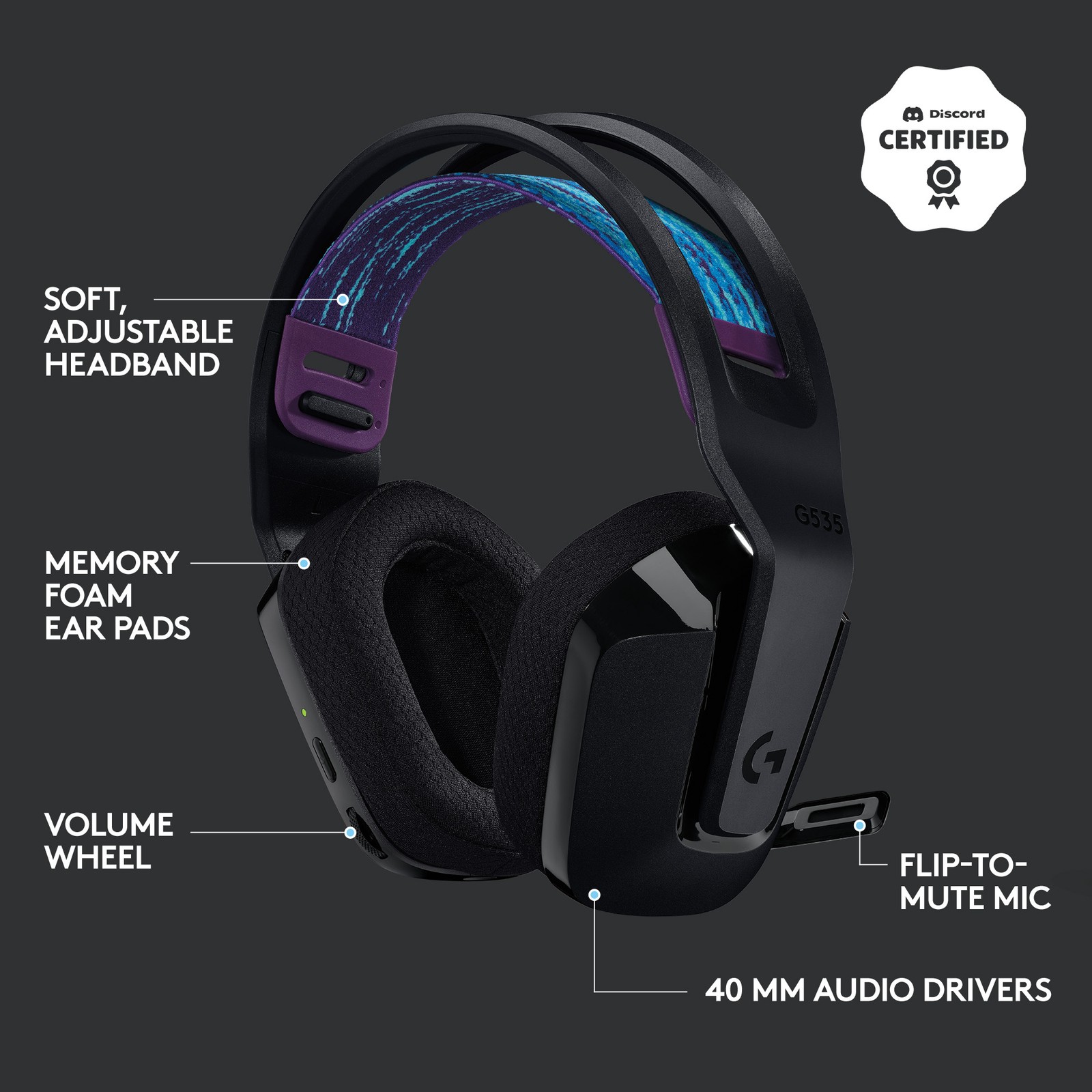 Logitech G535 Lightspeed Wireless Gaming Headset - 981-000971