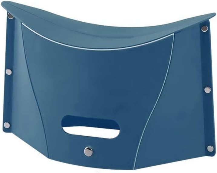 Lightweight Blue Folding Stool for Camping and Shopping - No Assembly Required