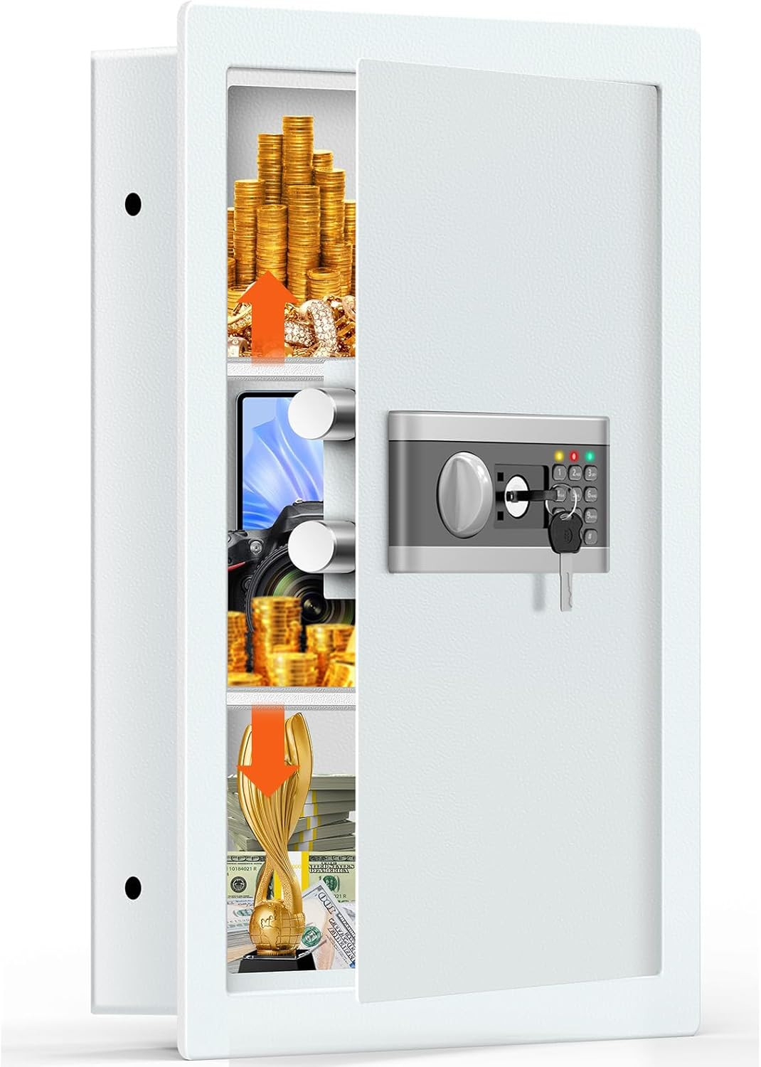 25.6" Tall Fireproof Wall Safes between the Studs 16" Centers, Hidden Wall Safe
