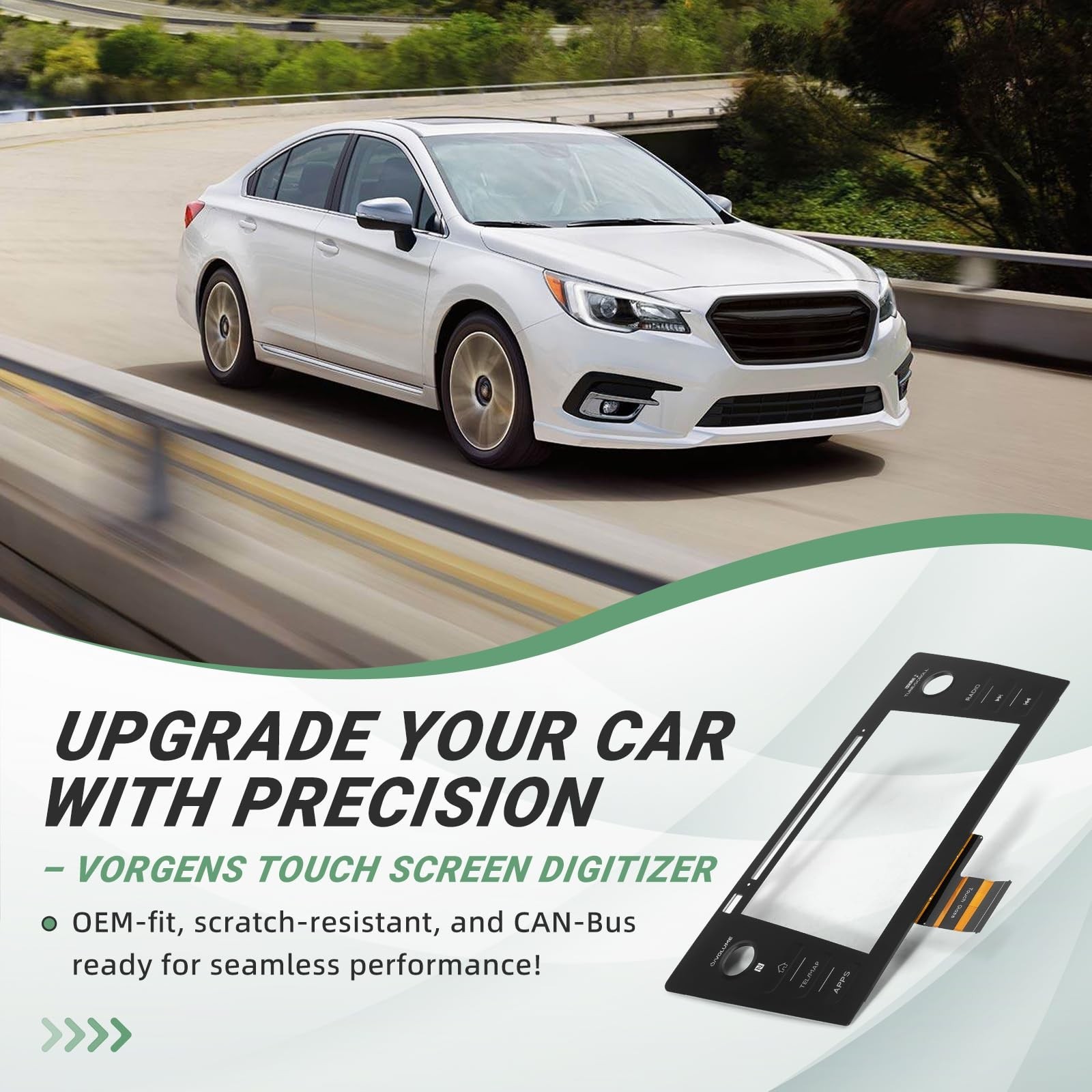 High Version Touch Screen Digitizer, TEL/MAP Button, Fit for 2018-2019 Subaru...