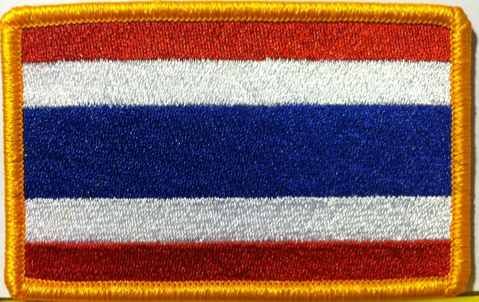 THAILAND Flag Patch W/ VELCRO® Brand Fastener Military  Gold Emblem #3