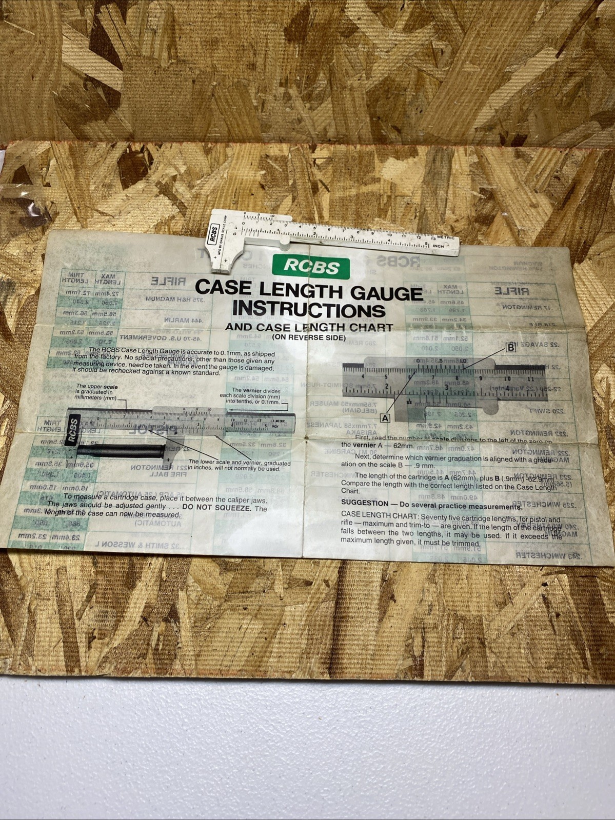 RCBS Measuring Sliding Scale - Made by ONAUS Scale Corp. - Metric & Inches