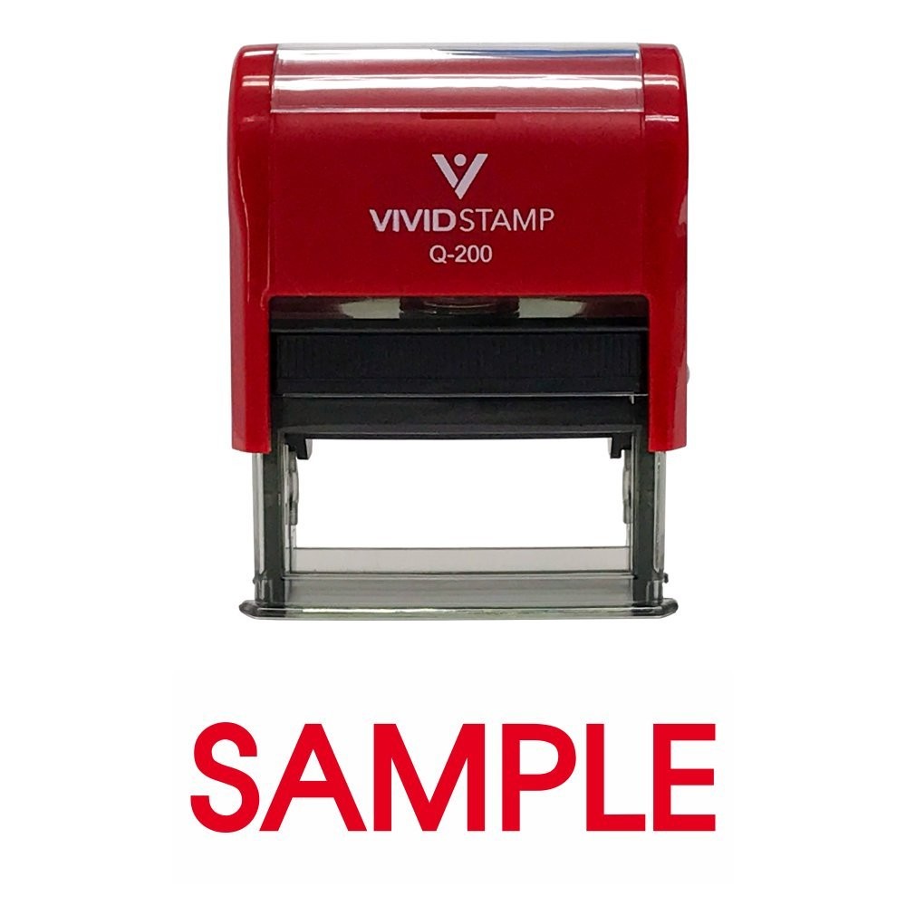 Sample Self Inking Rubber Stamp Red Ink Medium Professional Office Mark
