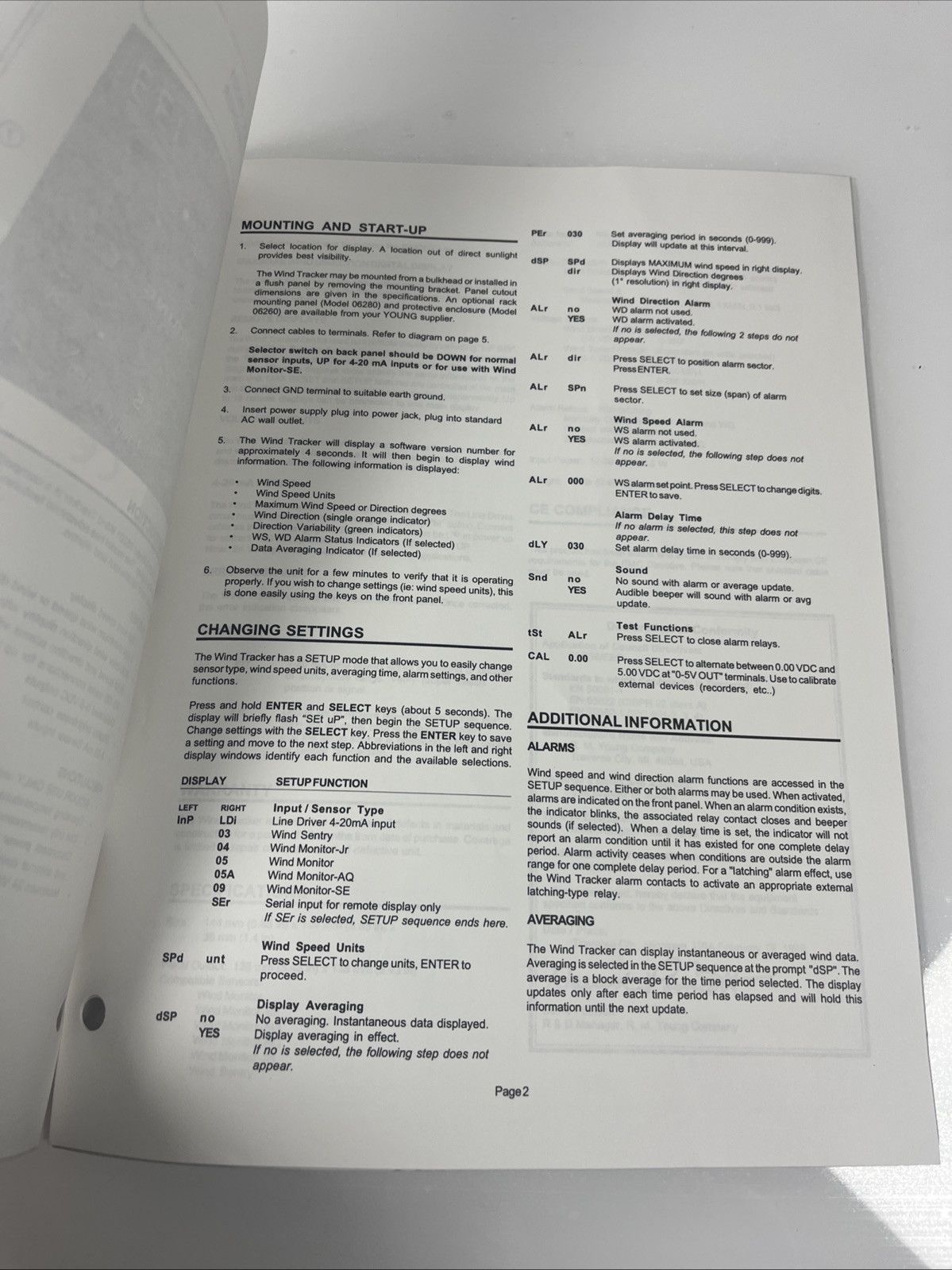 Young Model 06201 Wind Tracker Meteorological Instruments Instructions March 00’