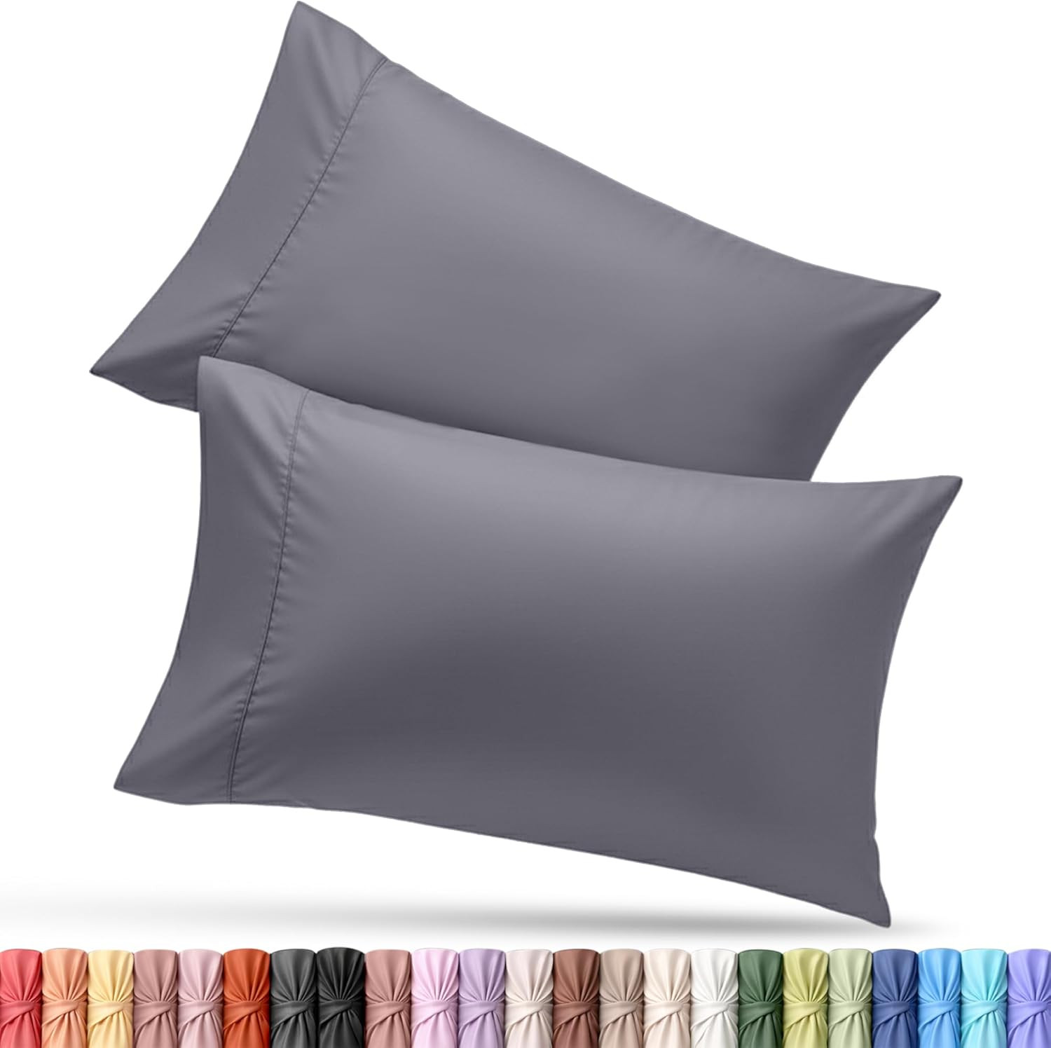 Pillow Covers by  - Queen Size 2-Pack – Soft Brushed Microfiber – Perfect for Ho