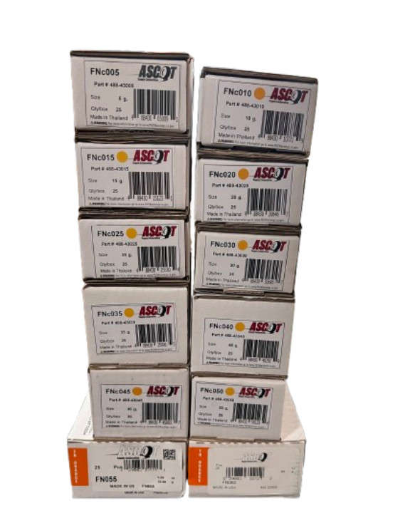 PERFECT FN STYLE COATED LEAD CLIP ON WHEEL WEIGHTS FN .05 - .60 GRAM 25/BOX