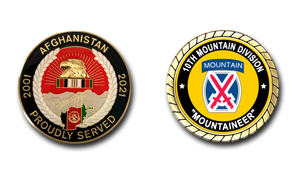 10th Mountain Division "Mountaineer" Afghanistan Service Challenge Coin