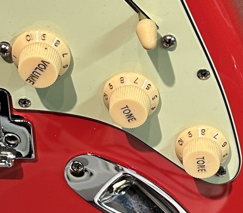 4X Piece Fender USA MIM Stratocaster Vintage Volume Tone Knobs & Switch Tip NEW!